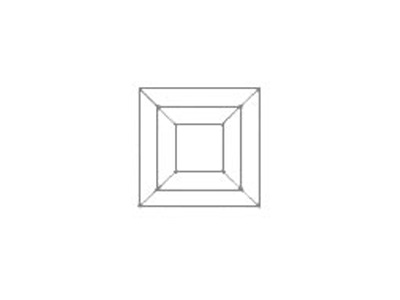 Zeichnung des Edelsteinschliffes: Quadrat-Schliff oder Carrée
