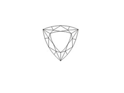 Zeichnung des Edelsteinschliffes: Trillion- oder Triangel-Schliff