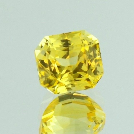 Sapphire octagon-princess yellow untreated 4.14 ct