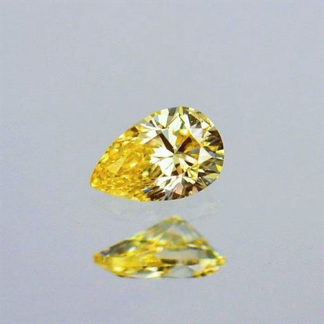 Farbdiamant Tropfen brillantiert intensives Gelb 0,25 ct