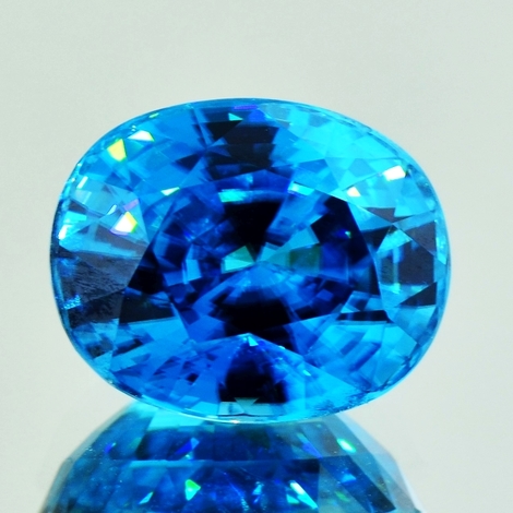 Zircon oval blue 19.81 ct