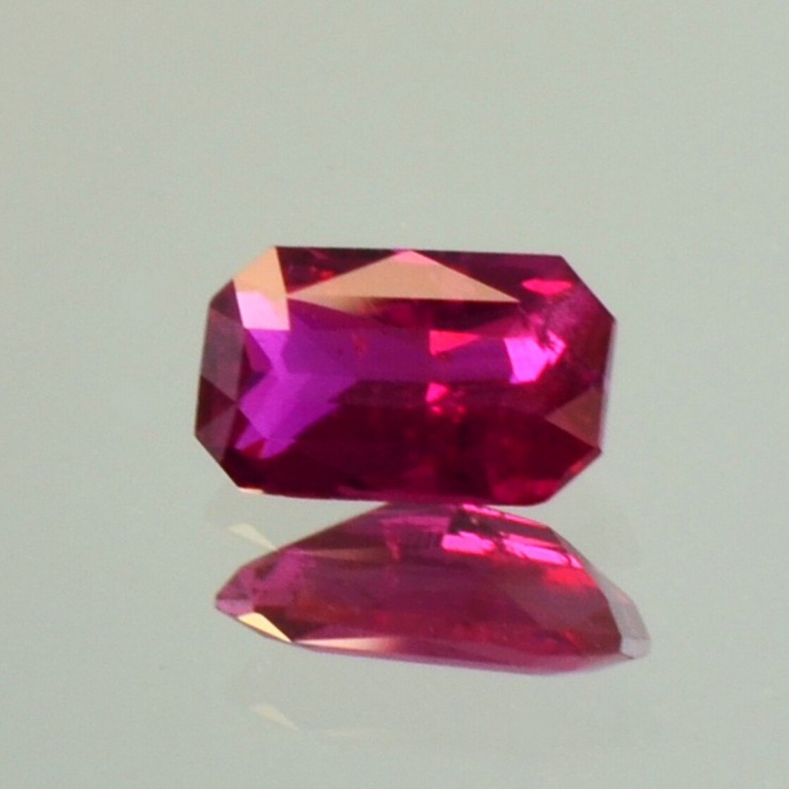 Ruby octagon purplish red unheated 2.02 ct.