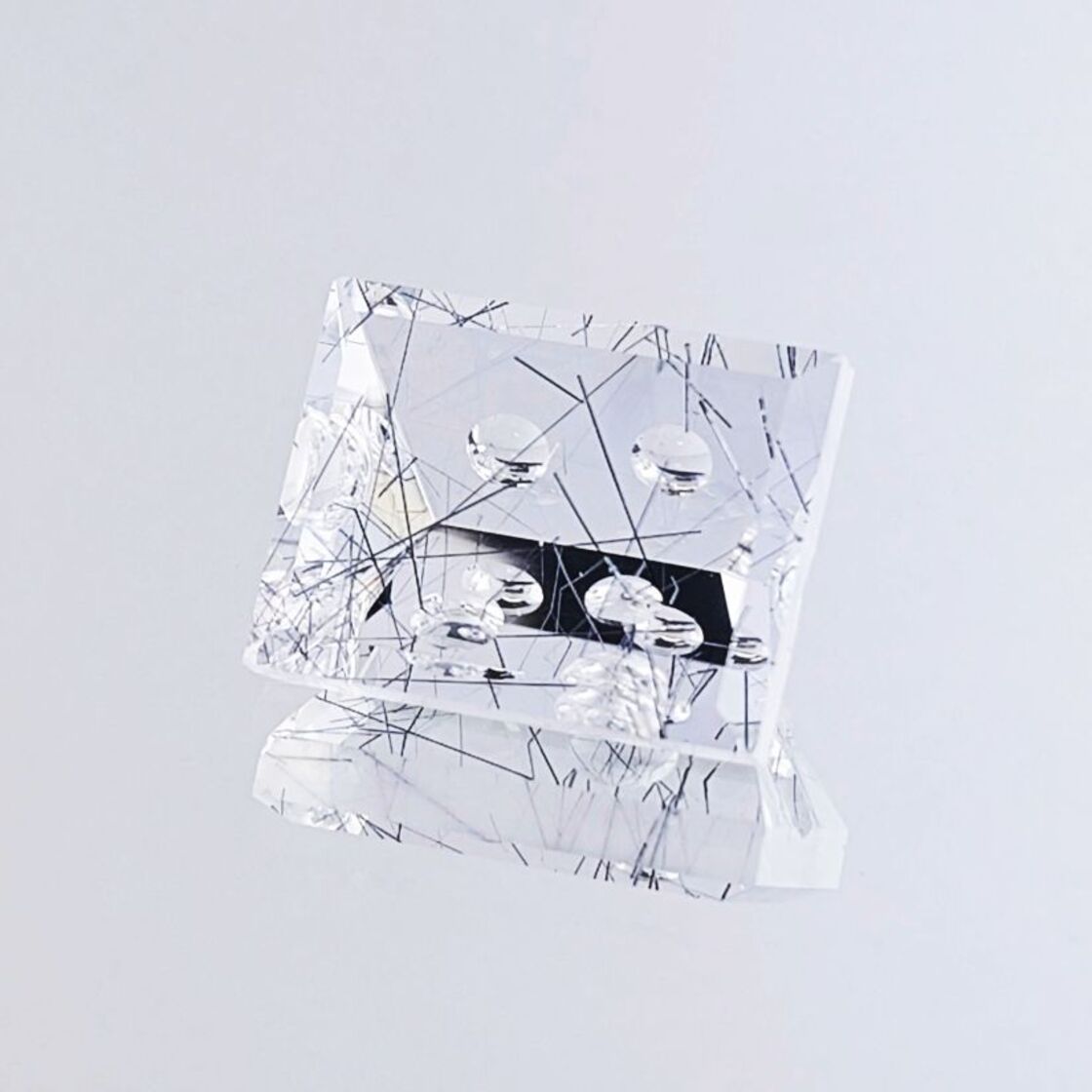 Turmalin-Quarz Design-Rechteck farblos 25,45 ct