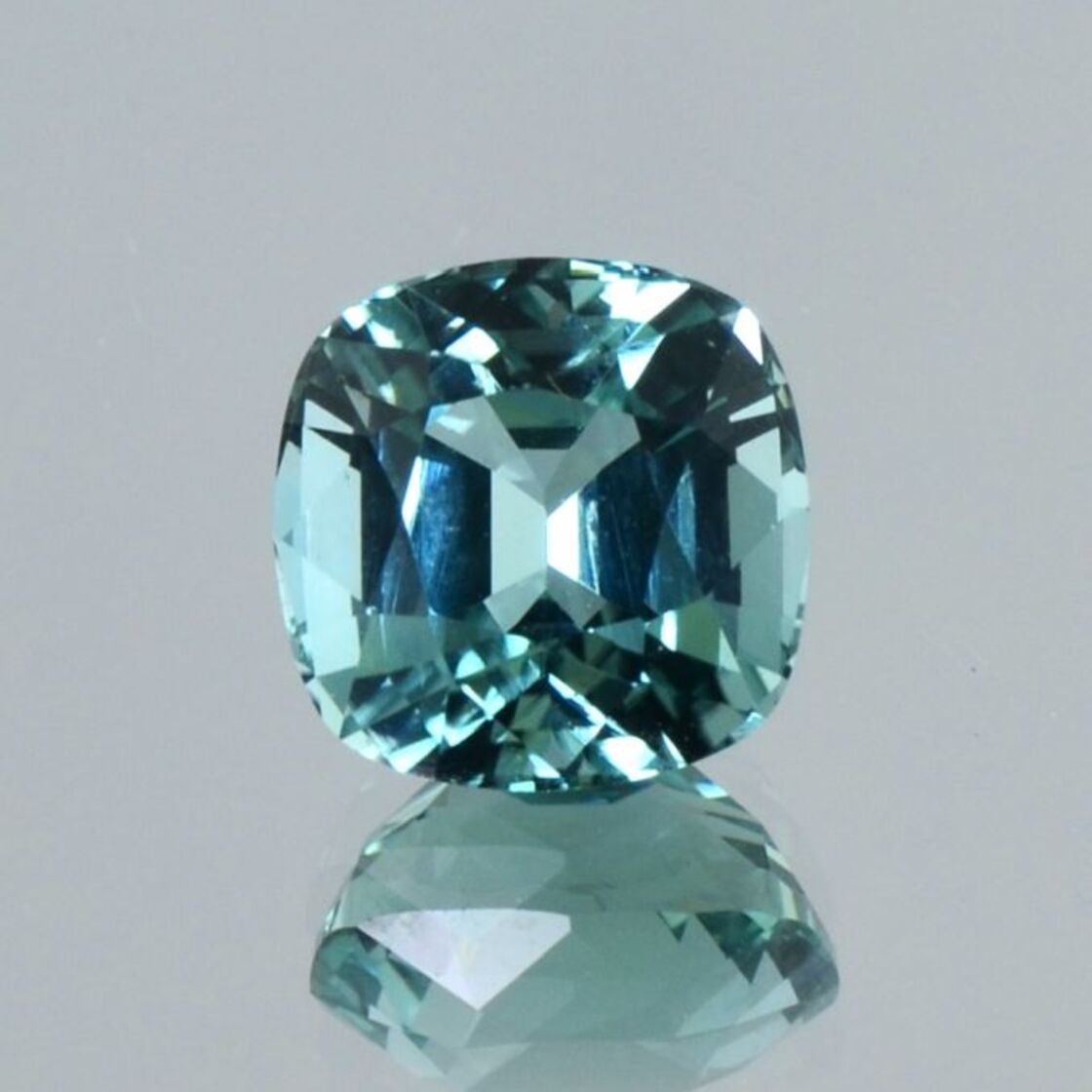 Tourmaline cushion blue green seafoam 4.33 ct.