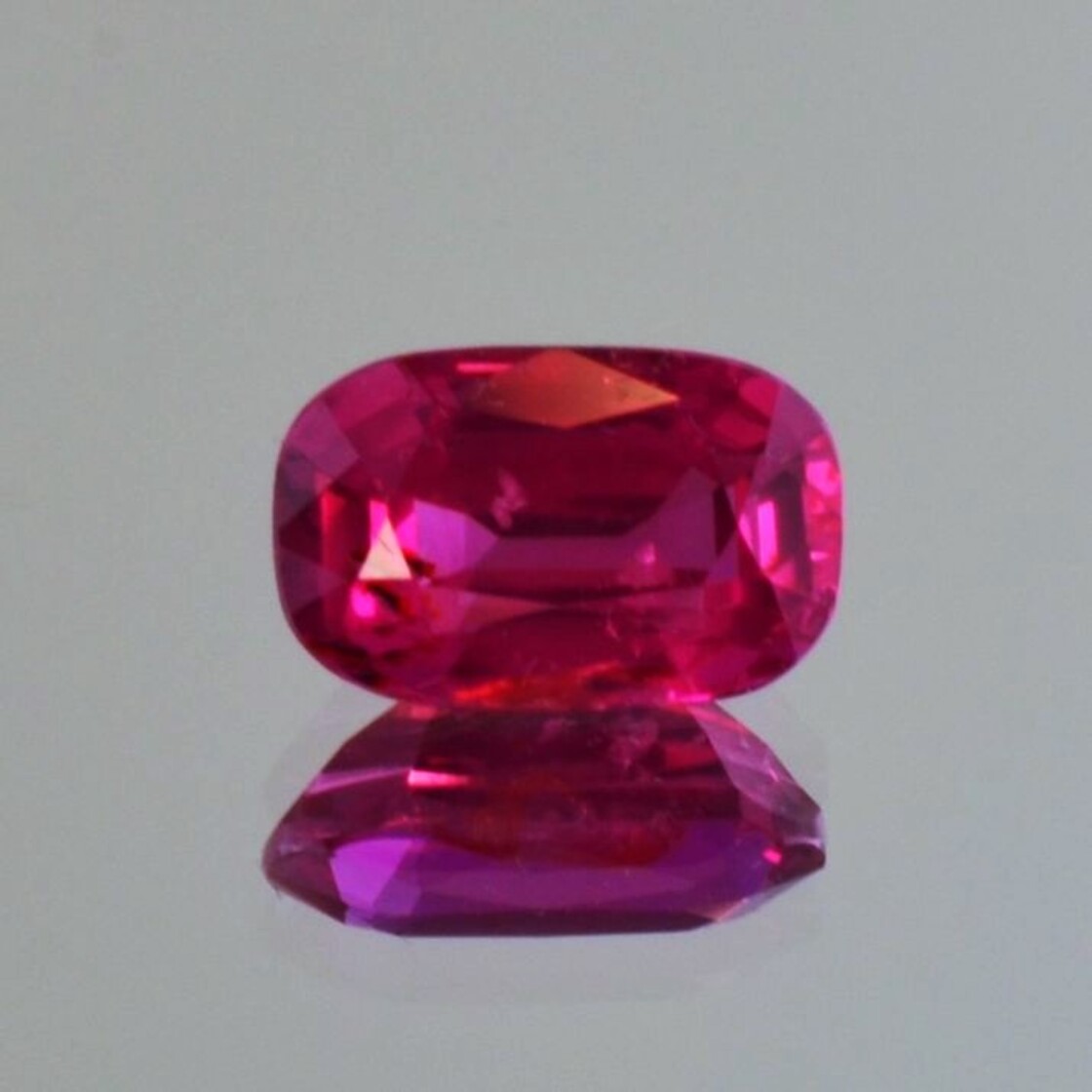 Ruby cushion pinkish red untreated 2.84 ct.
