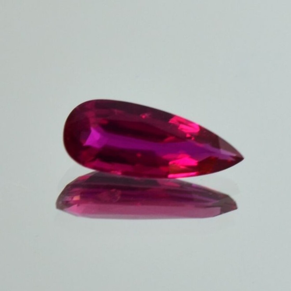 Ruby pear pinkish red unheated 2.05 ct.