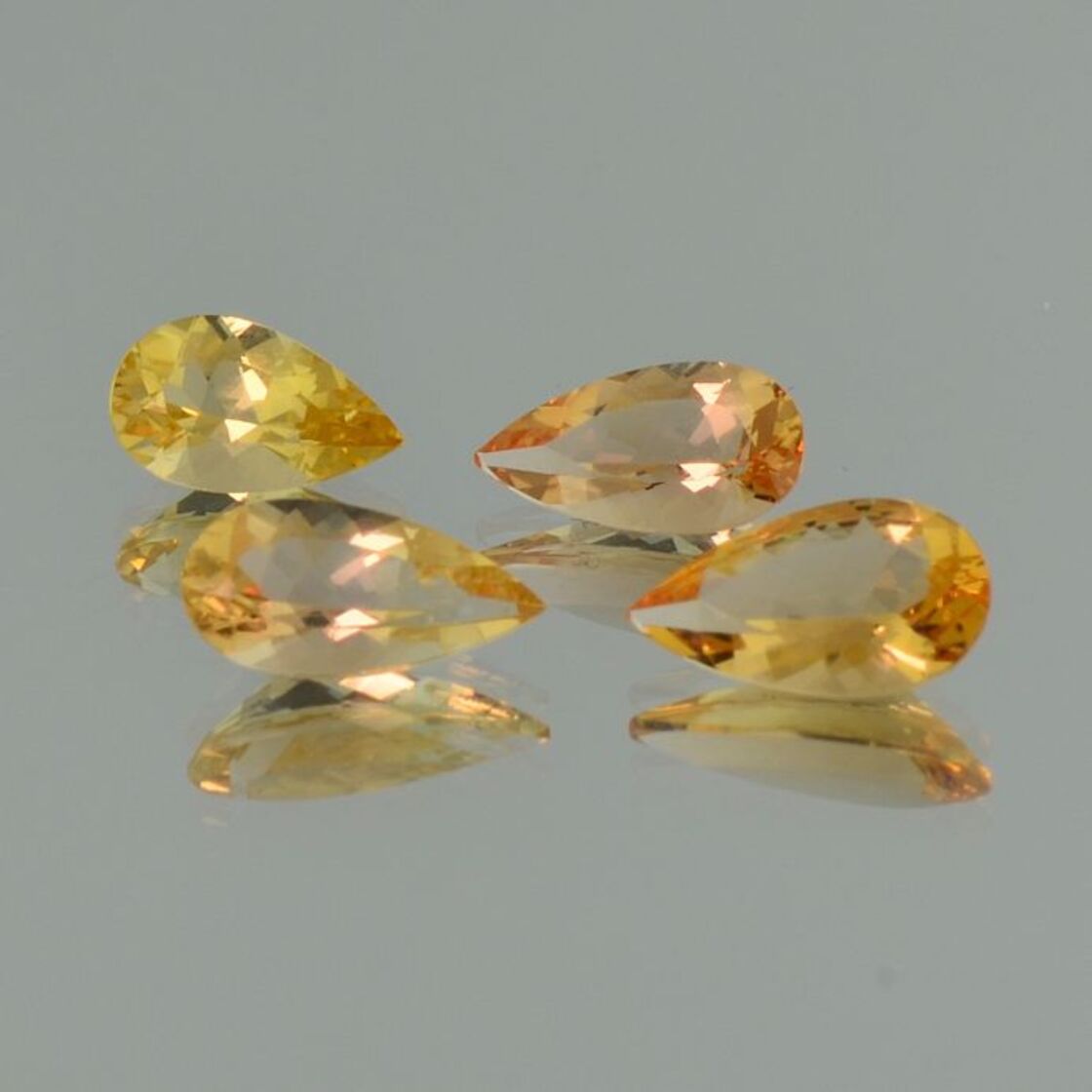 imperial Topaz Lot pear orange yellow 5.20 ct.
