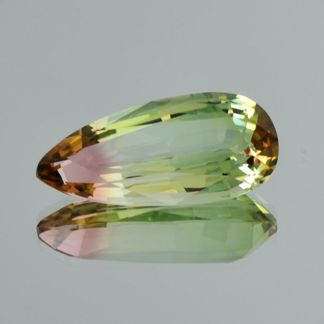 Tourmaline pear tricolor untreated 20.53 ct