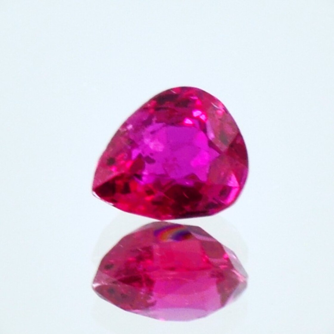 Ruby pear pinkish red untreated 1.19 ct.