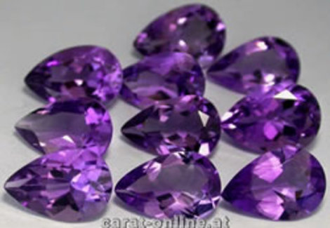 Amethyst Lot, Tropfen facettiert (6,4 - 6,6 ct.) aus Brasilien Amethyst Lot, Tropfen facettiert (6,4 - 6,6 ct.) aus Brasilien