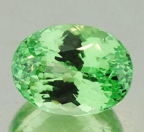 Tsavorit, Oval facettiert (11,95 ct.) aus Tansania (Merelani Hills) Tsavorit, Oval facettiert (11,95 ct.) aus Tansania (Merelani Hills)