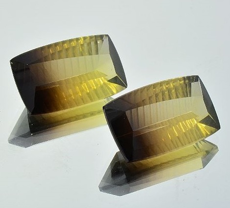 Bicolor Quartz Pair Antik-Laser 43.49 ct