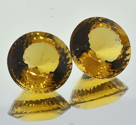 Citrine Pair round 28.54 ct