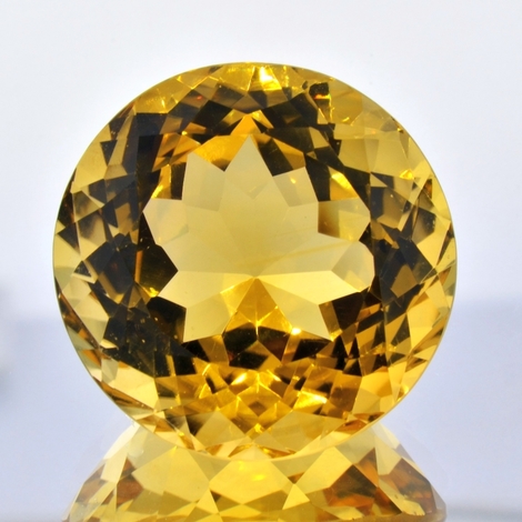 Citrine round golden yellow 75.22 ct