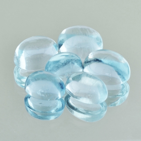 Aquamarin Lot, Oval Cabochon (29,77 ct.) aus Brasilien Aquamarin Lot, Oval Cabochon (29,77 ct.) aus Brasilien
