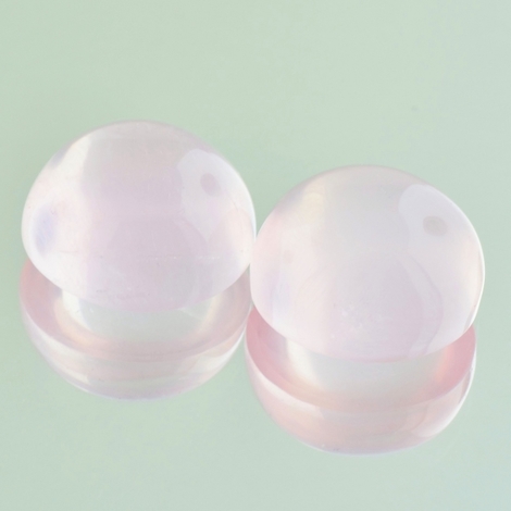 Rosenquarz Duo, Rund Cabochon (32,51 ct.) aus Madagaskar Rosenquarz Duo, Rund Cabochon (32,51 ct.) aus Madagaskar