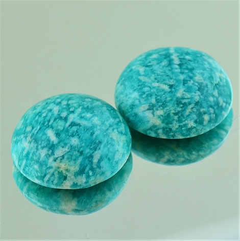 Amazonit Duo, Rund Cabochon (37,60 ct.) aus Brasilien Amazonit Duo, Rund Cabochon (37,60 ct.) aus Brasilien