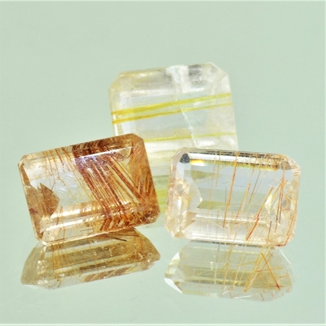 Rutilquarz Lot, Achteck facettiert (24,86 ct.) aus Brasilien Rutilquarz Lot, Achteck facettiert (24,86 ct.) aus Brasilien