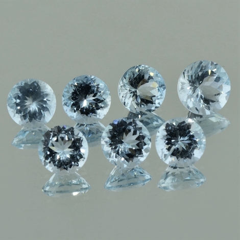 Aquamarin Lot, Rund facettiert (13,76 ct.) aus Brasilien Aquamarin Lot, Rund facettiert (13,76 ct.) aus Brasilien