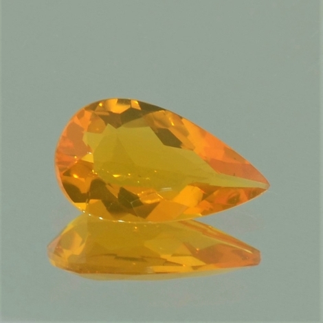 Feueropal, Tropfen facettiert (1,53 ct.) aus Brasilien Feueropal, Tropfen facettiert (1,53 ct.) aus Brasilien