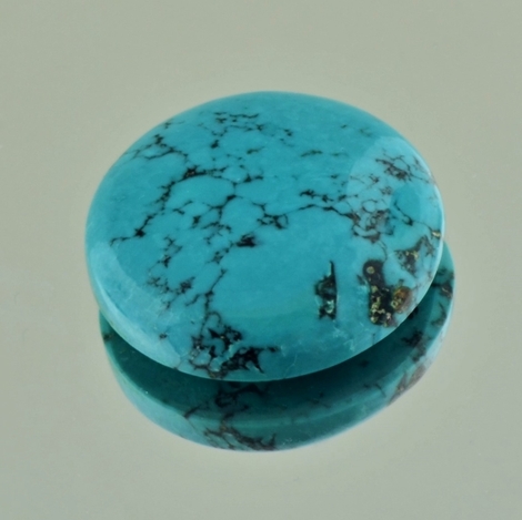 Türkis, Rund Cabochon (17,40 ct.) aus Tibet Türkis, Rund Cabochon (17,40 ct.) aus Tibet