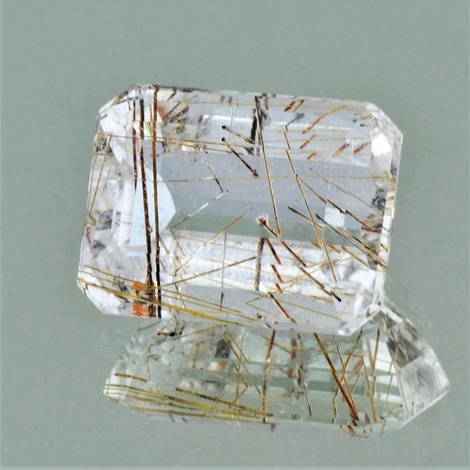 Rutilquarz, Achteck facettiert (10,95 ct.) aus Brasilien Rutilquarz, Achteck facettiert (10,95 ct.) aus Brasilien