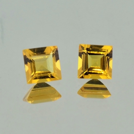 Goldberyll Duo, Quadrat facettiert (1,88 ct.) aus Nigeria Goldberyll Duo, Quadrat facettiert (1,88 ct.) aus Nigeria