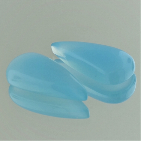 Chalcedony Pair cabochon pear light blue 39.59 ct Chalcedony Pair cabochon pear light blue 39.59 ct