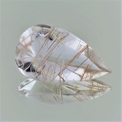Rutilquarz, Tropfen (37,29 ct.) aus Brasilien Rutilquarz, Tropfen (37,29 ct.) aus Brasilien