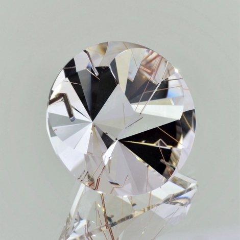 Rutilquarz Rund-Design farblos 33,55 ct Rutilquarz Rund-Design farblos 33,55 ct