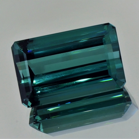 Tourmaline octagon blue green 44.34 ct