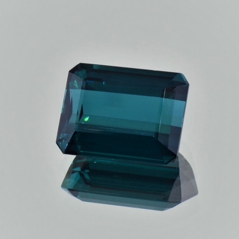 Indigolith Turmalin octagon grünlich blau 9,42 ct