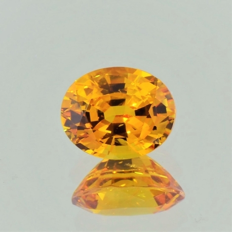 Sapphire oval yellow orange 3.55 ct