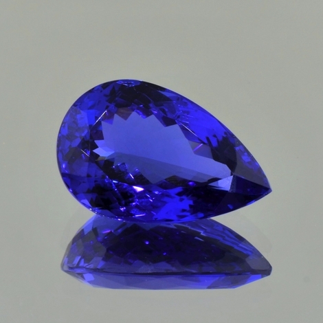Tansanit, Tropfen facettiert (13,34 ct.) aus Tansania (Merelani Hills) Tansanit, Tropfen facettiert (13,34 ct.) aus Tansania (Merelani Hills)