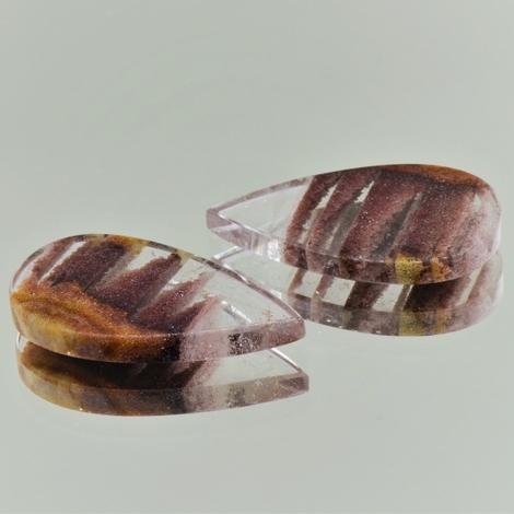 Einschlussquarz Duo, Tropfen Tafelschliff (30,63 ct.) aus Brasilien Einschlussquarz Duo, Tropfen Tafelschliff (30,63 ct.) aus Brasilien