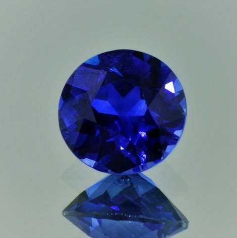 Sapphire Korund round intense blue 3.27 ct