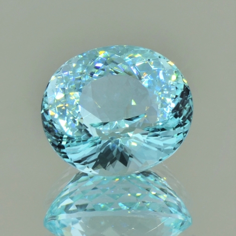 Paraiba Tourmaline oval greenish light blue 16.23 ct