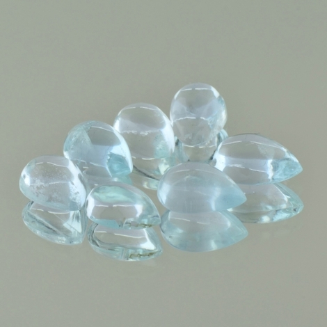 Aquamarin Lot Cabochons Tropfen zartblau 15,44 ct Aquamarin Lot Cabochons Tropfen zartblau 15,44 ct