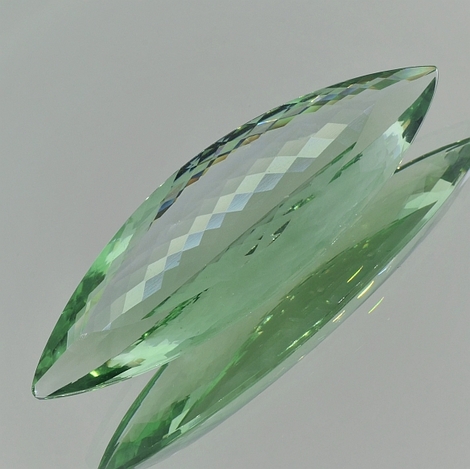 Prasiolith, Navette facettiert (52,70 ct.) aus Brasilien Prasiolith, Navette facettiert (52,70 ct.) aus Brasilien
