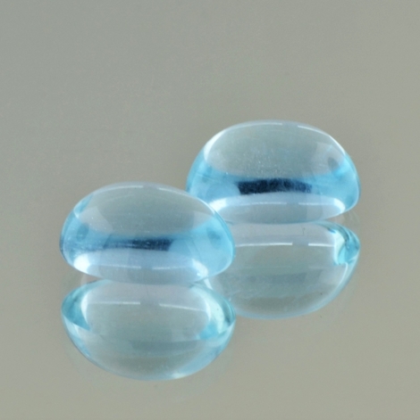 Aquamarin Duo, Oval Cabochon (14,65 ct.) aus Brasilien