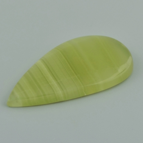 Agate cabochon pear yellow green 65.71 ct