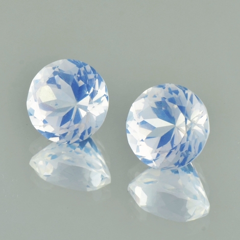 Girasol Duo rund bläulich-weiss 11,84 ct
