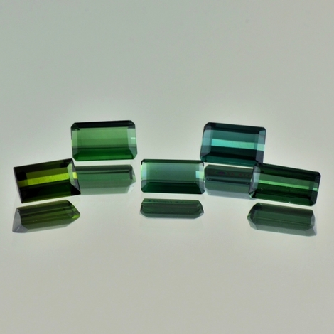 Verdelith Lot, Achteck & Rechteck facettiert (7,10 ct.) aus Brasilien Verdelith Lot, Achteck & Rechteck facettiert (7,10 ct.) aus Brasilien
