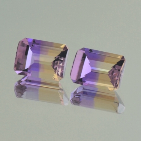 Ametrin Duo, Design-Achteck facettiert (11,74 ct.) aus Bolivien (Anahi Mine)