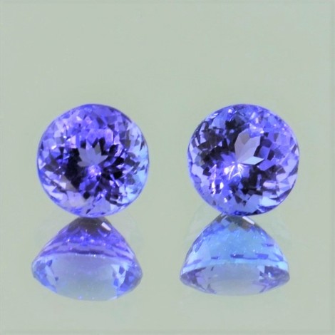 Tansanit Duo, Rund facettiert (3,15 ct.) aus Tansania (Merelani Hills) Tansanit Duo, Rund facettiert (3,15 ct.) aus Tansania (Merelani Hills)
