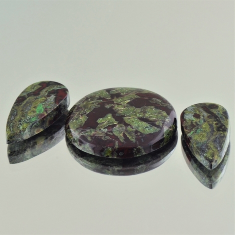 Jaspis Set, Rund Cabochon & Tropfen (64,55 ct.) aus Südafrika Jaspis Set, Rund Cabochon & Tropfen (64,55 ct.) aus Südafrika