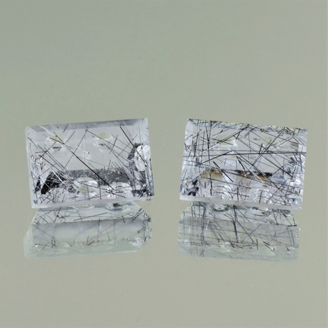 Tourmaline-Quartz Pair rectangle fantasy colorless 18.78 ct