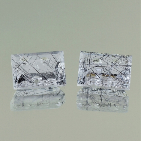 Turmalin-Quarz Duo, Design-Rechteck facettiert (18,78 ct.) aus Brasilien (Minas Gerais) Turmalin-Quarz Duo, Design-Rechteck facettiert (18,78 ct.) aus Brasilien (Minas Gerais)