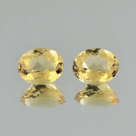 Goldberyll Duo, Oval facettiert (9,06 ct.) aus Brasilien Goldberyll Duo, Oval facettiert (9,06 ct.) aus Brasilien