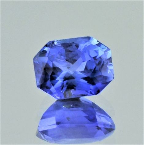Saphir octagon blau ungebrannt 5,37 ct
